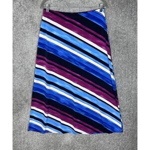 Christopher‎ & Banks Skirt Womens Size M Striped Stretch A-Line Pull On Maxi USA